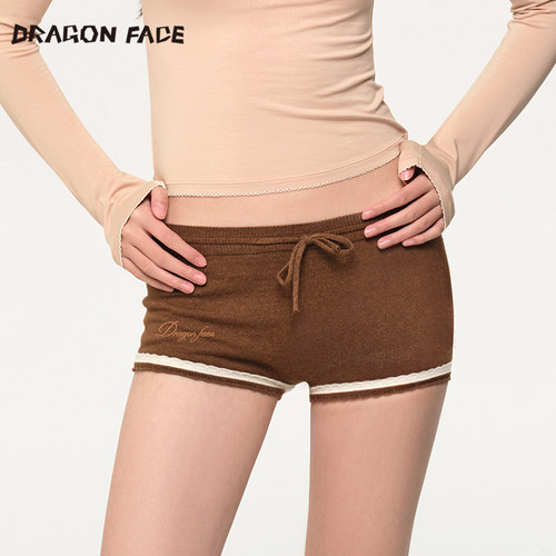 【何超莲同款】龙脸DRAGON FACE 双花边毛线针织短裤