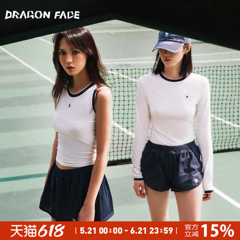 【明星同款】龙脸DRAGON FACE 撞色圆领长袖 圆领背心网球运动款
