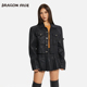 龙脸DRAGON 明星同款 FACE牛仔服枪袋夹克牛仔外套涂层夹克