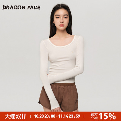 【明星同款】龙脸DRAGON 大领长袖上衣 紧身衣