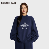 何超莲同款 龙脸DRAGONFACE休闲运动印花卫衣双枪卫衣上衣