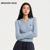 100%绵羊毛衫 连帽拉链开衫 明星同款 龙脸DRAGONFACE