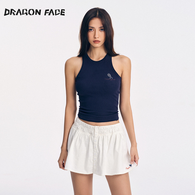 【明星同款】龙脸 DRAGON FACE  海岛亚麻松紧抽褶短裙网球裙