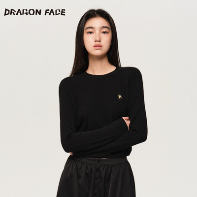 【何超莲同款】龙脸DRAGONFACE基础平纹羊绒套头衫100%山羊绒