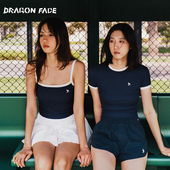 T恤 DRAGON 明星同款 长款 龙脸 修身 短袖 FACE 花边T恤