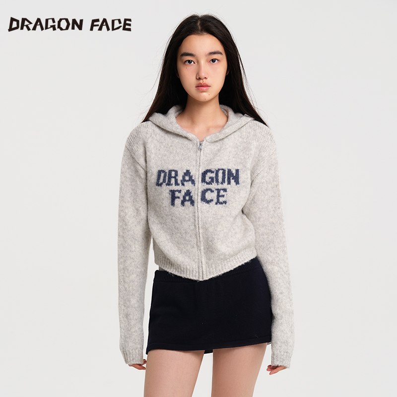 【明星同款】龙脸 DRAGON FACE针织提花外套短款外套