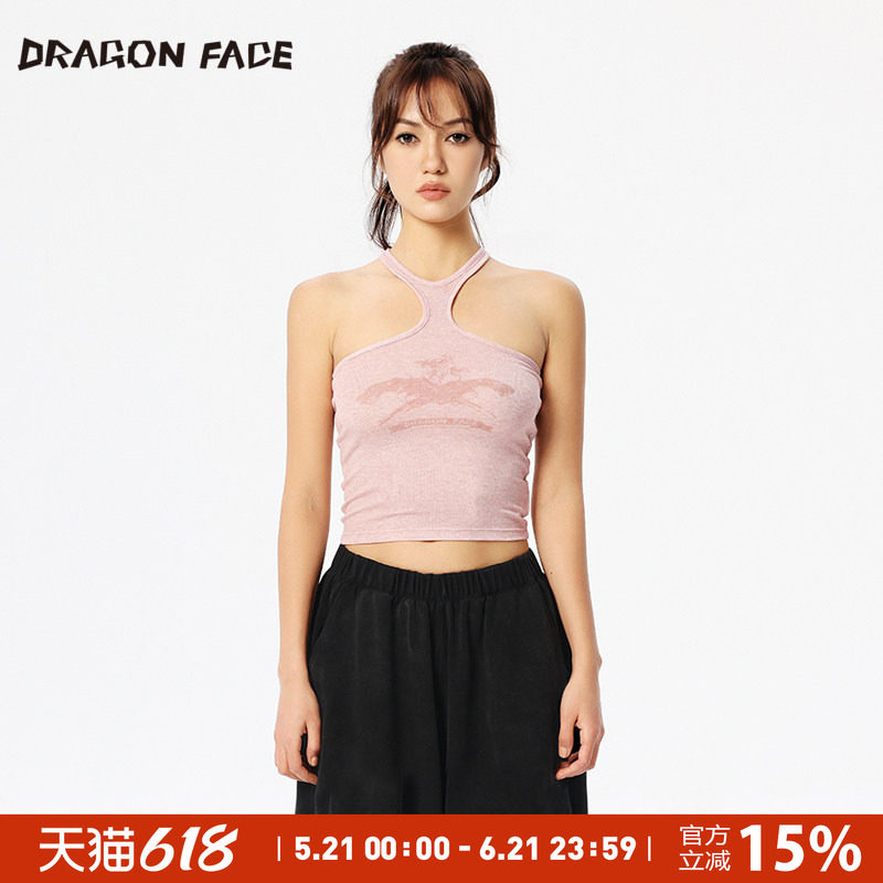 【明星同款】龙脸DRAGONFACE部落系列天丝羊毛背心 修身吊带背心