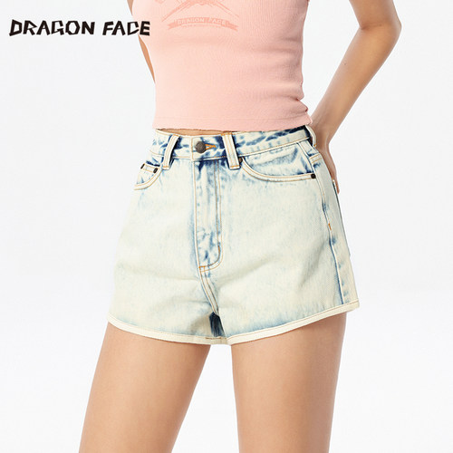 明星同款牛仔超短裤龙脸