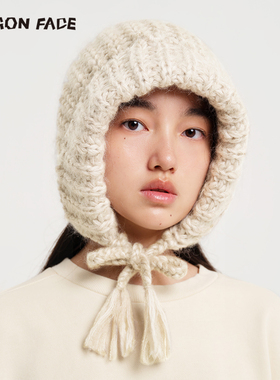 【明星同款】龙脸DRAGON FACE 雪地温暖毛线帽 针织帽系带
