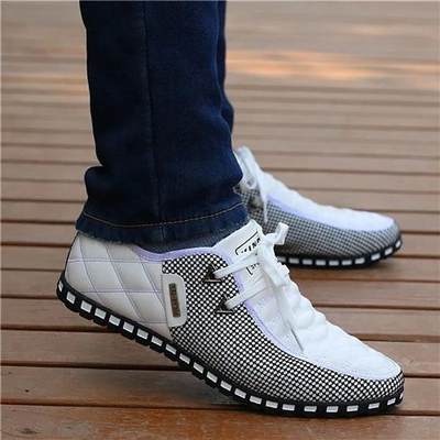 Breathable Light Weight White Sneakers Driving Shoes Pointed