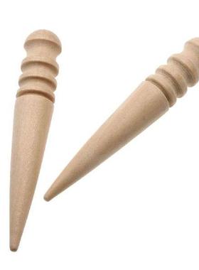 2pcs Leather Edge Slicker Round Wooden Smooth Grooves