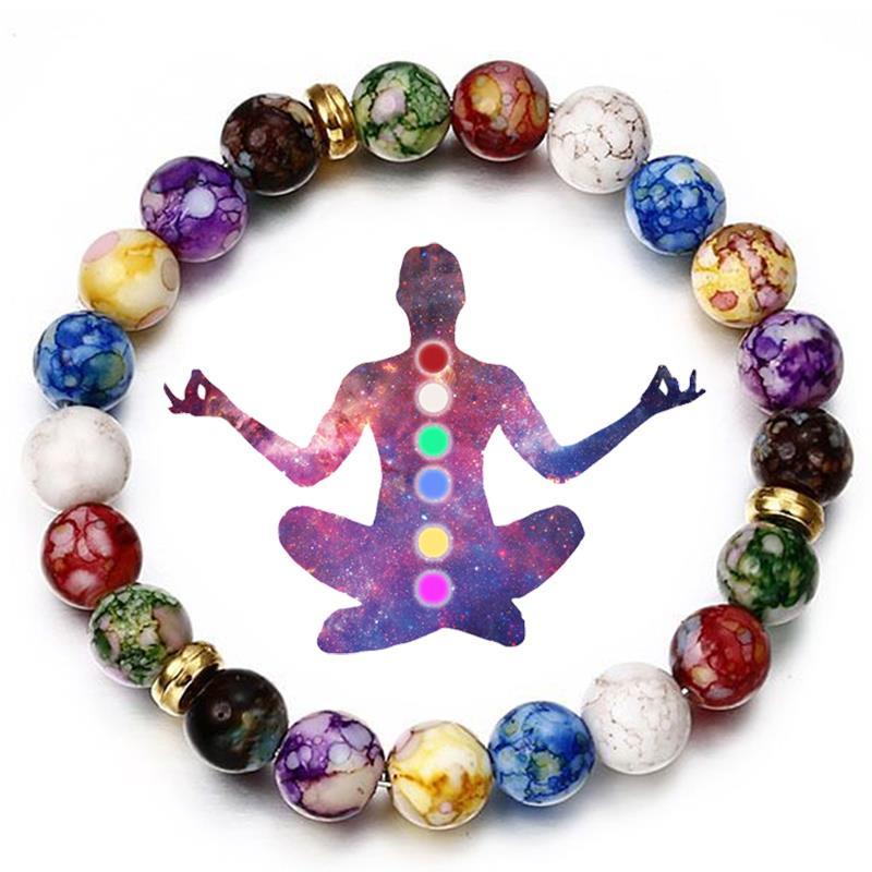 7 Chakras Reiki Healing Stone Bracelet Yoga Balance Energy I