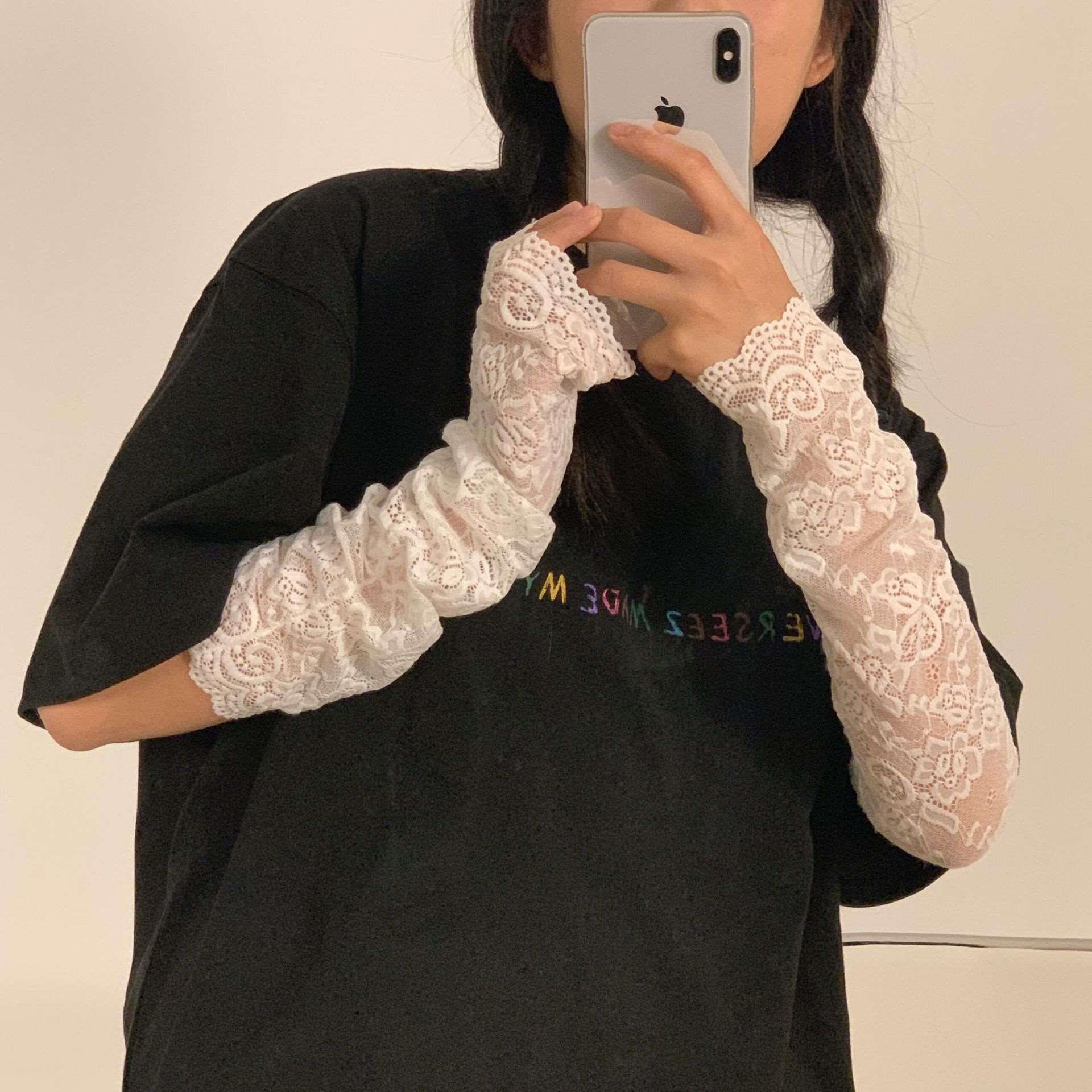 Summer Lace Ice Sleeves Sweet All-match Driving Sunscreen Sl