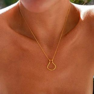 Dainty Ring Holder Necklace Horseshoe, Drop Ring Holder Neck
