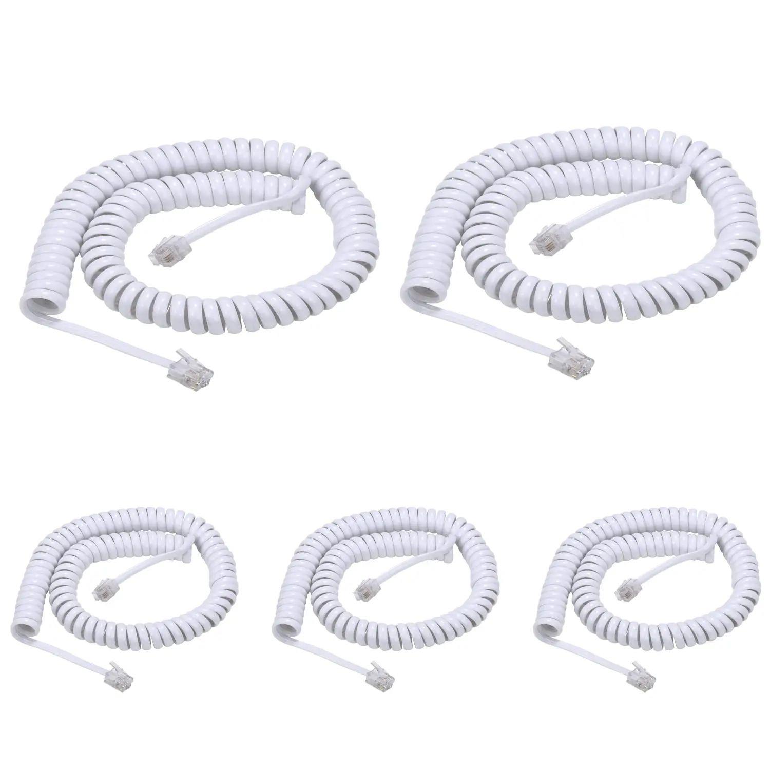 RJ9 Coiled Telephone Wire 6FT Curved Telephone Landline Phon