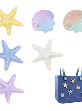 6Pcs Starfish Shell Charms for Bogg Bag Accessories Insert A