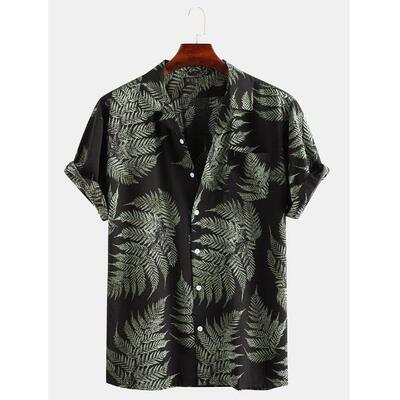 Summer men print short sleeved shirt Hawaiian shirt男衬衫