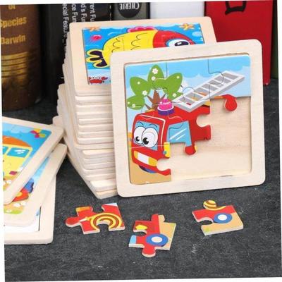9 pieces of wooden childrens jigsaw puzzle toy baby toys