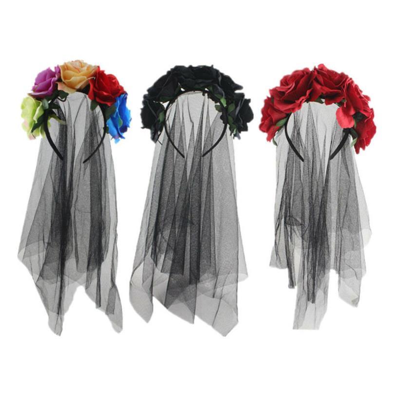 Halloween Day Of the Dead Headband Bride Veil Fancy Dress