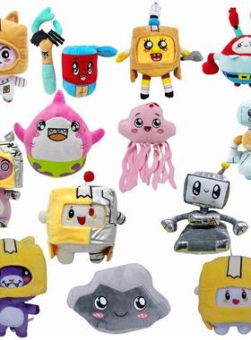 新的Lankybox boxxy /Foxy/Rocky卡通机器人软玩具气球