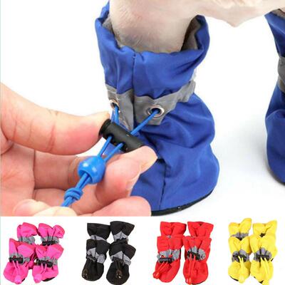 4pcs/set Waterproof Pet Dog Shoes Chihuahua Anti-slip Rain B