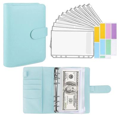 15 Pieces A6 PU Leather Binder Budget Planner Cash Envelope