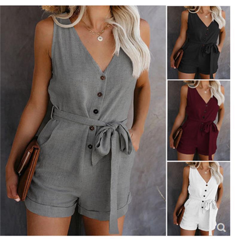S-5XL summer women jumpsuit casual ladies shorts jumpsuit 女