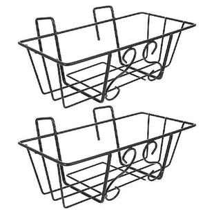 2 Pcs Bird Feeder Fence Flower Stand Balcony Planter Holder