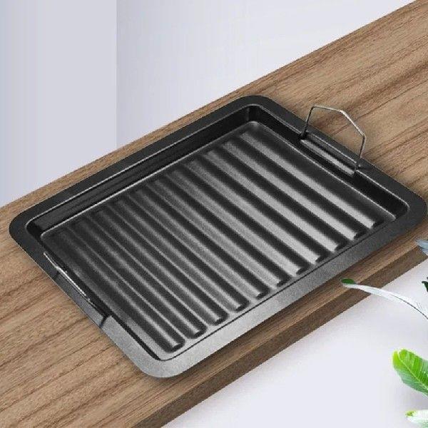 BBQ Grill Plate Pan Grill Pan Cooking Cast Iron Pizza Plate