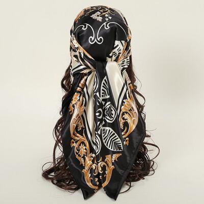 Leopard print and snake skin print scarf print 90cm 印花方巾
