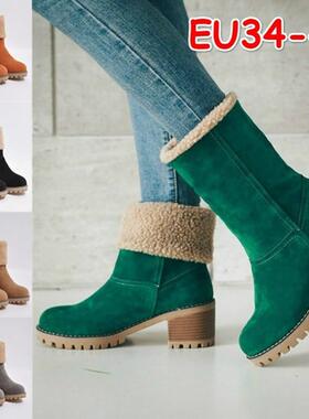 43 42 41 Ladies large size boots girl warm plush boots women