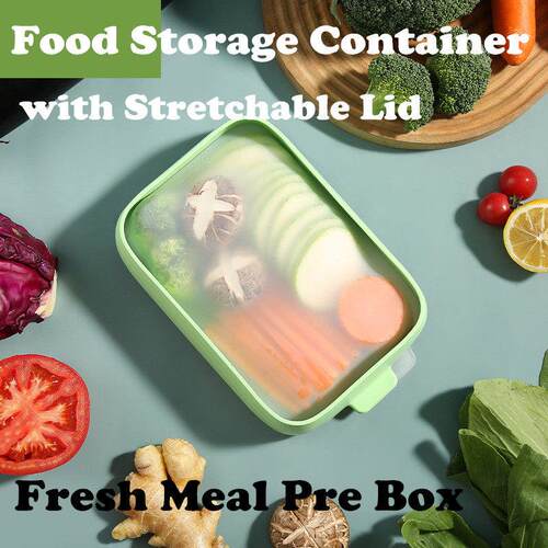 Food Storage Container Stretchable Lid Fresh Meal Pre Box