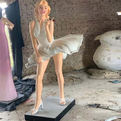玻璃钢彩绘玛丽莲梦露模型人物雕塑户外广场商场公园景观落地摆件