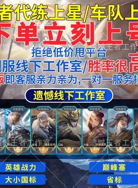 【下单5分钟开打】王者荣耀代练陪练排位巅峰赛小国标超高效率