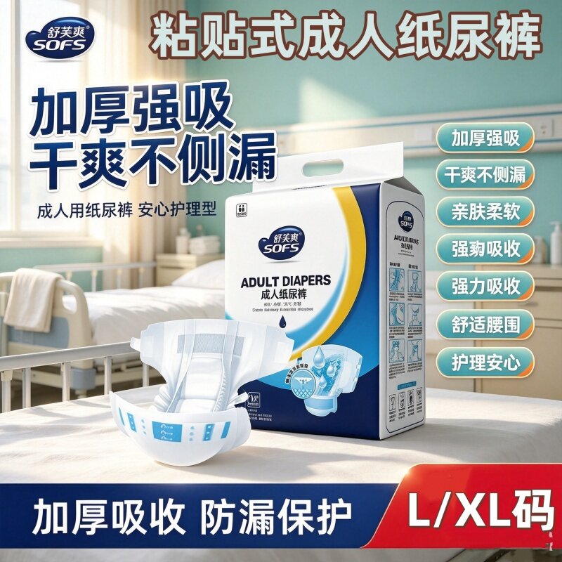 舒芙爽粘贴加厚成人纸尿裤XL码老人尿不湿纸尿片男女产妇防漏尿垫