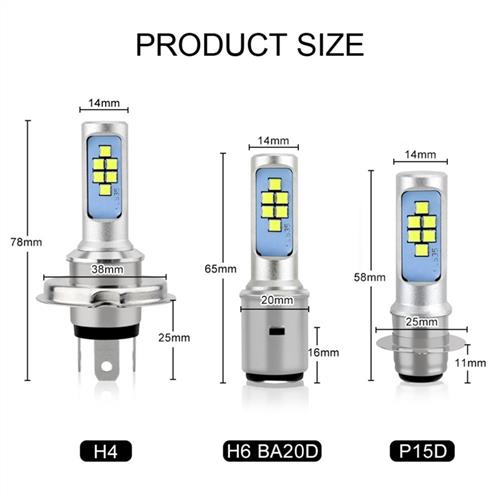 新品热卖摩托车电动车LED超亮凸珠80W双爪单爪三爪H4远近光大灯