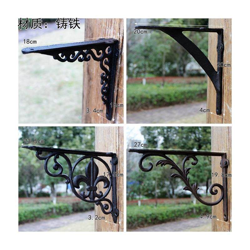 铸铁工艺台面三角支撑架托架书架层搁板支架固定承重置物三脚架