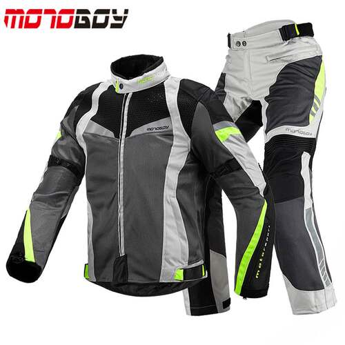 2023MOTOBOY夏季摩托车骑行服套装男女士机车赛车网眼透气夹克拉