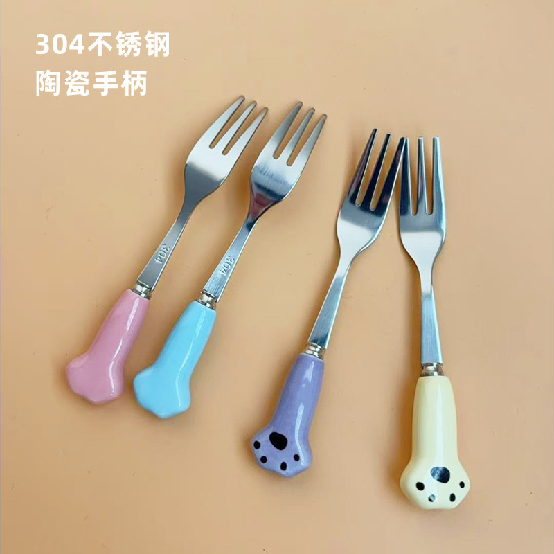 萌趣小猫创意304不锈钢水