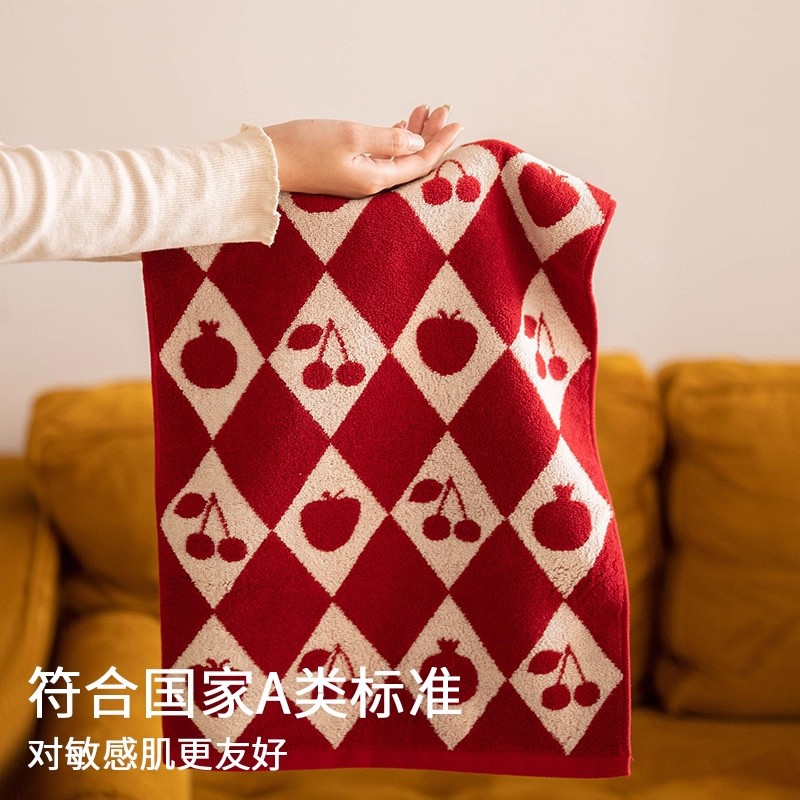 结婚红色毛巾纯棉一对喜