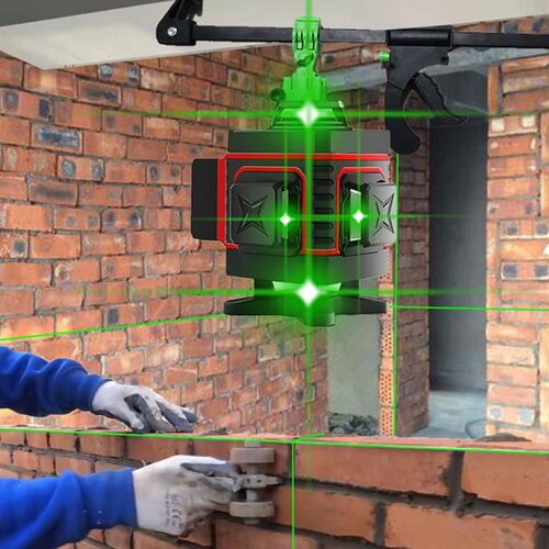 水平仪高精度强光细线砌墙神器平水仪电子便携绿光12线贴地仪