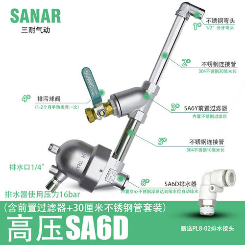 零气耗自动排水器SA6D空压机小型气泵自动排水阀ADTVS排污阀SN-20