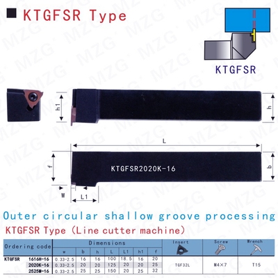 MZG车床三角形切槽刀杆KTGFR KTGFL KTGFSR KTGFSL 1010 1212 H16