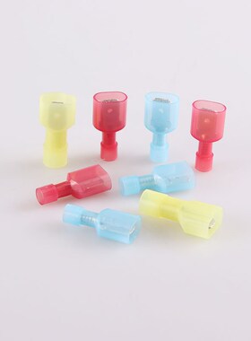 尼龙公头500只6.3插簧端子插片MDFN2-250/1.25-250全绝缘冷压端子