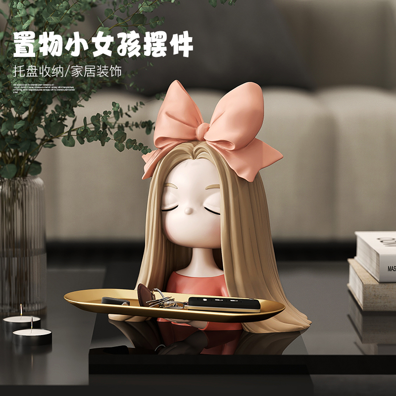 可爱蝴蝶结女孩！玄关置物放钥匙