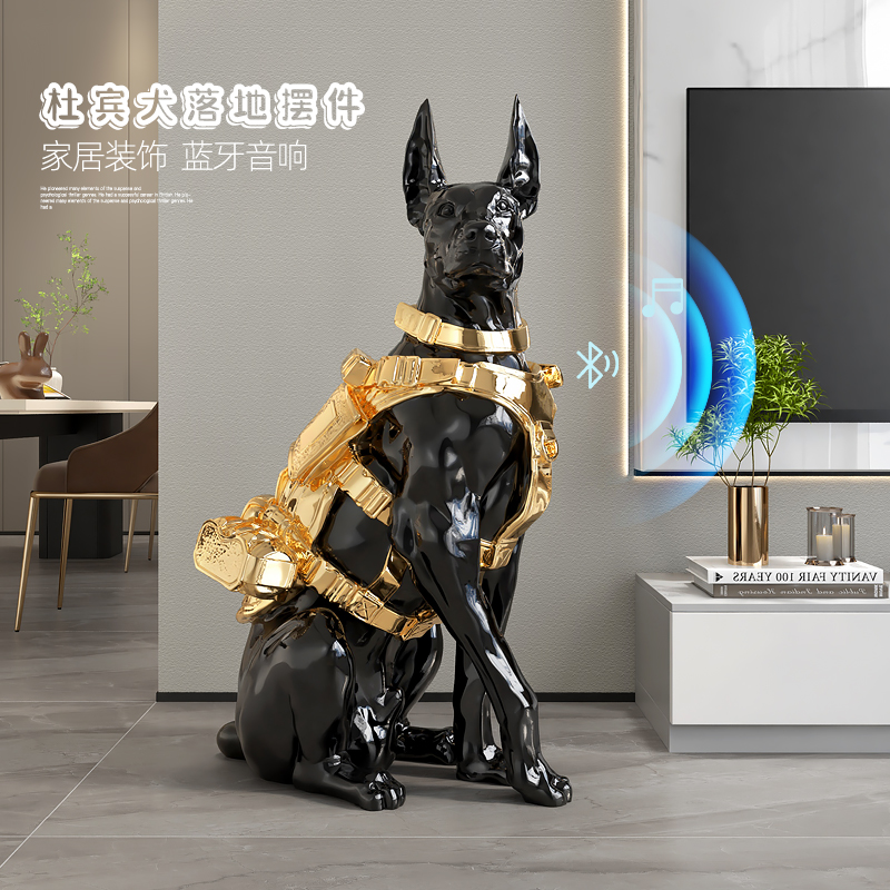 杜宾犬大型客厅落地摆件