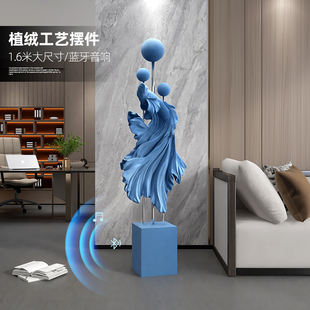 大型客厅落地摆件玄关电视柜沙发旁家居装 饰品酒店大堂斗鱼雕塑