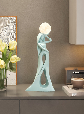 抽象艺术雕塑饰品家居装饰高端小众入口酒柜工艺品卧室夜灯