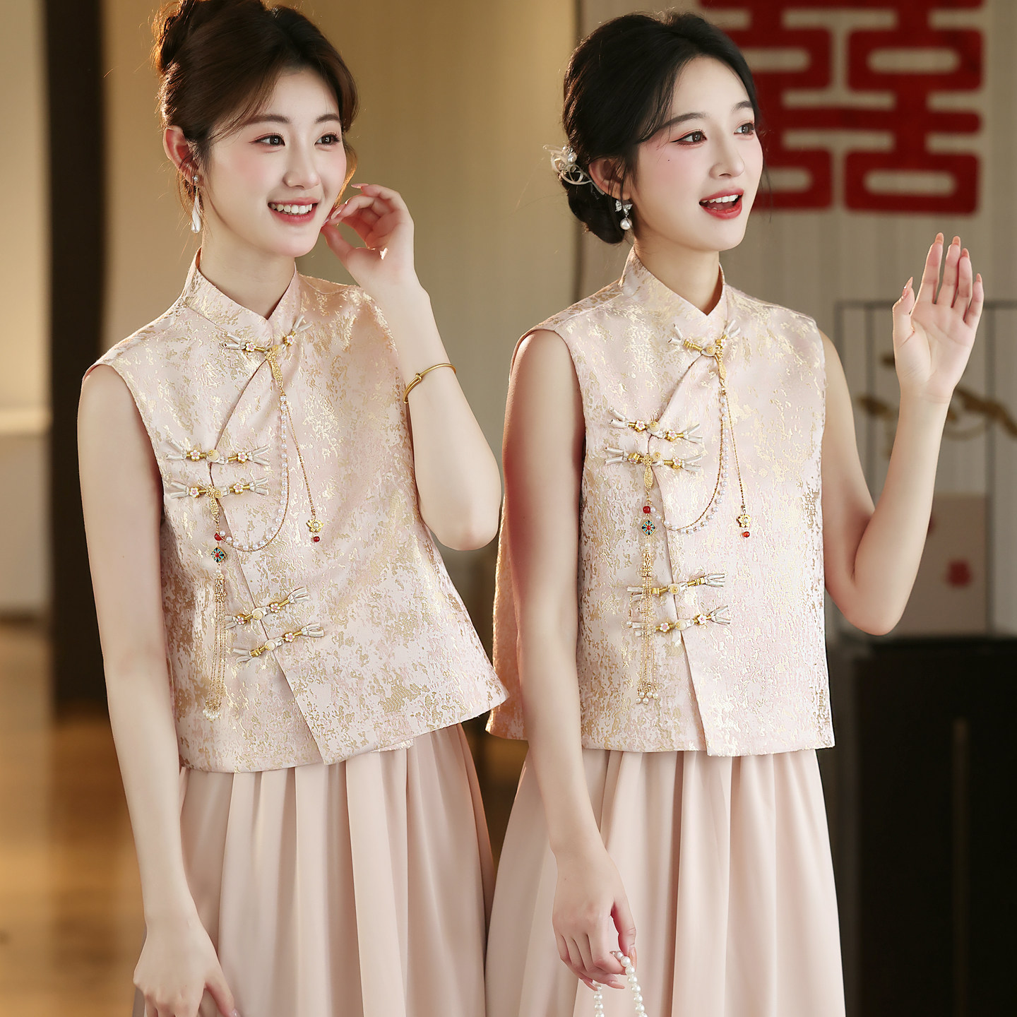 新中式伴娘服女平时可穿2026新款夏季大码姐妹团礼服高级感旗袍裙