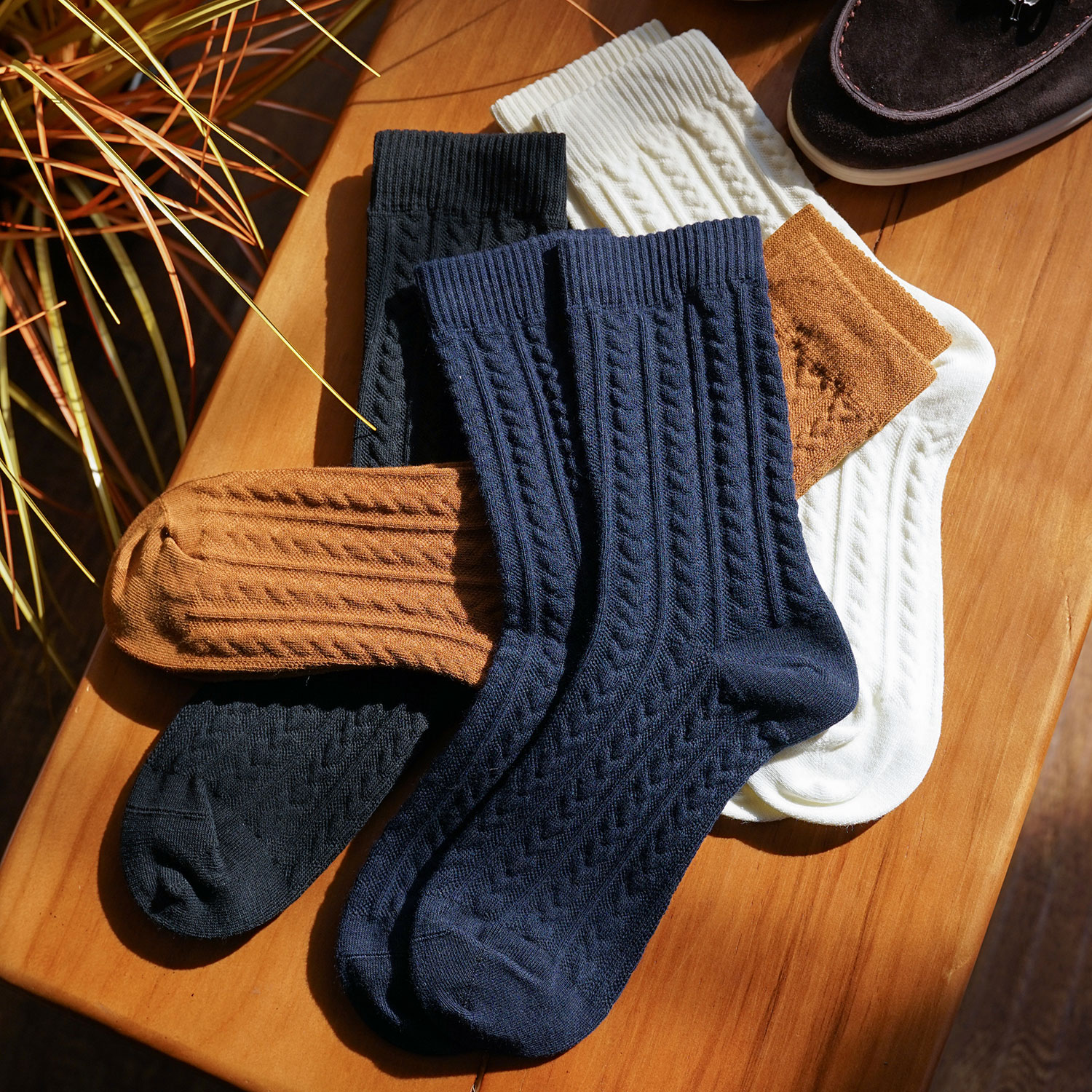 YOUSEKOO秋冬男女中筒袜子纯棉加厚保暖立体心形无骨长袜防臭吸汗